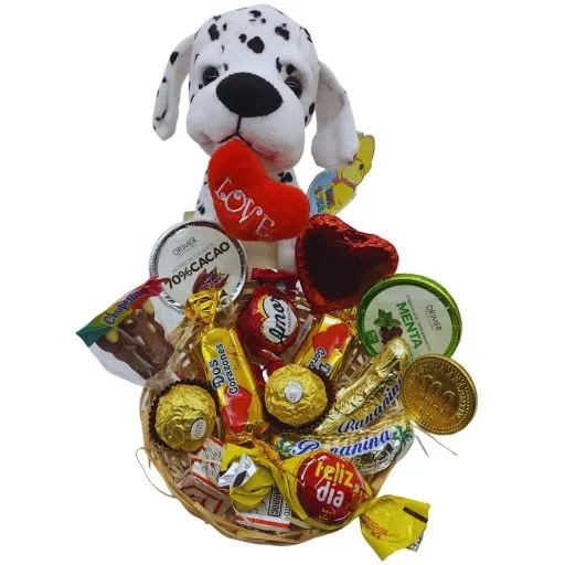 Canasta chocolate y peluche 5